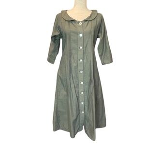 Rebe by Debra Weiss Green Pintuck Pleated Dress